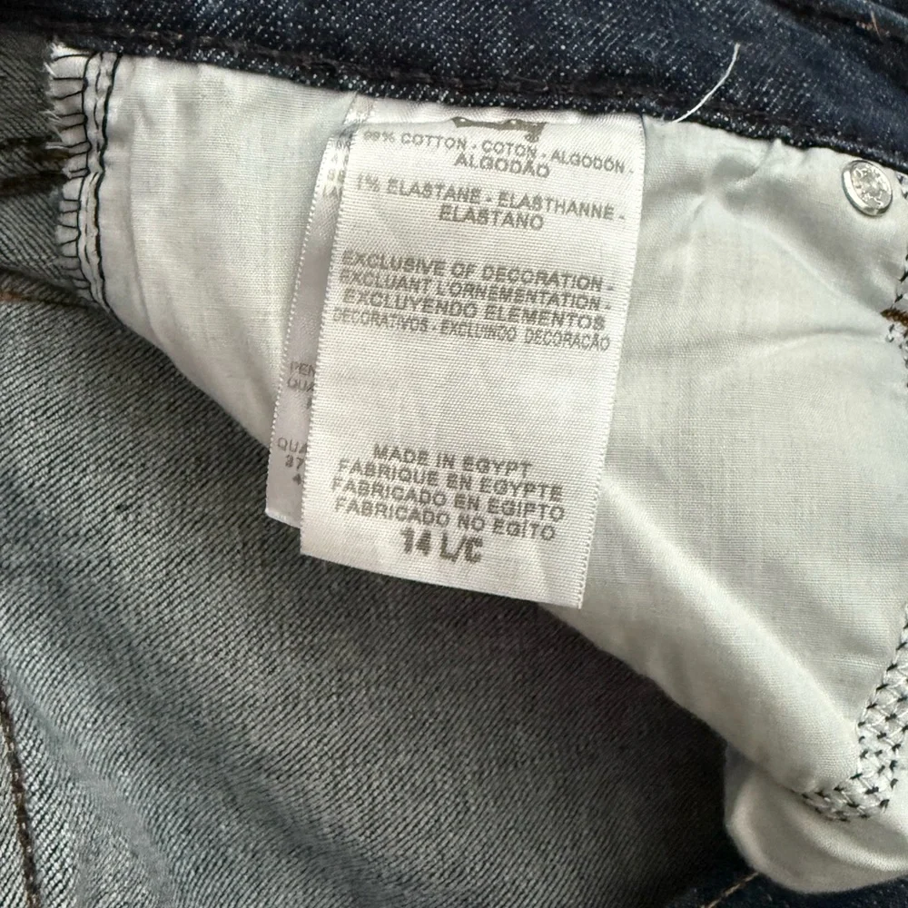 Levi's 515 Mid Rise Bootcut Dark Blue Wash Denim Jeans Size 14L - Picture 11 of 11